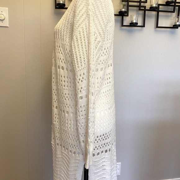 Rickis off white long open front cardigan and tank - Picture 3 of 12